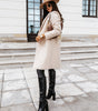 Manteau Long Casual avec Col Revers pour Femmes