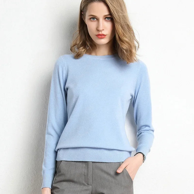 Pull Ajusté en Laine pour Femmes