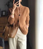 Wool Cardigan with High Collar for Women