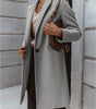 Manteau Long Casual avec Col Revers pour Femmes