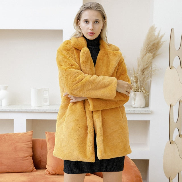 Veste en Fausse Fourrure Élégante pour Femmes
