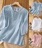 Chemisier brodé à manches mi-longues pour femmes