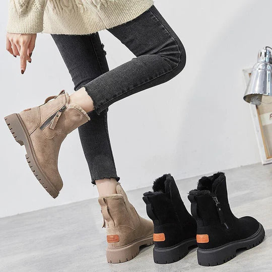 Bottine Hiver Fourrée en Suédine pour Femme