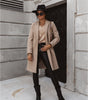 Manteau Long Casual avec Col Revers pour Femmes