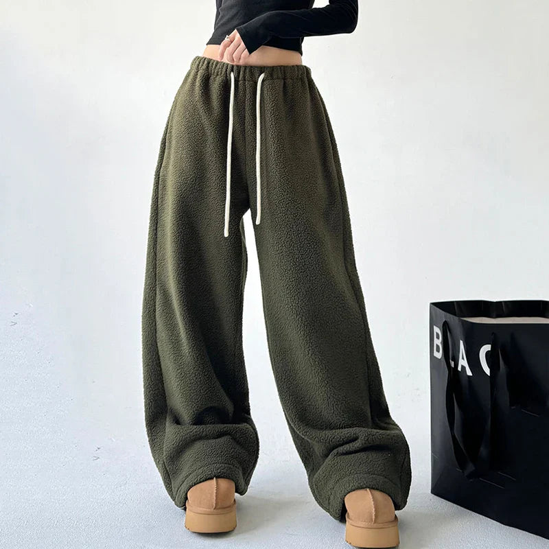 Pantalon détente à jambe large pour femme