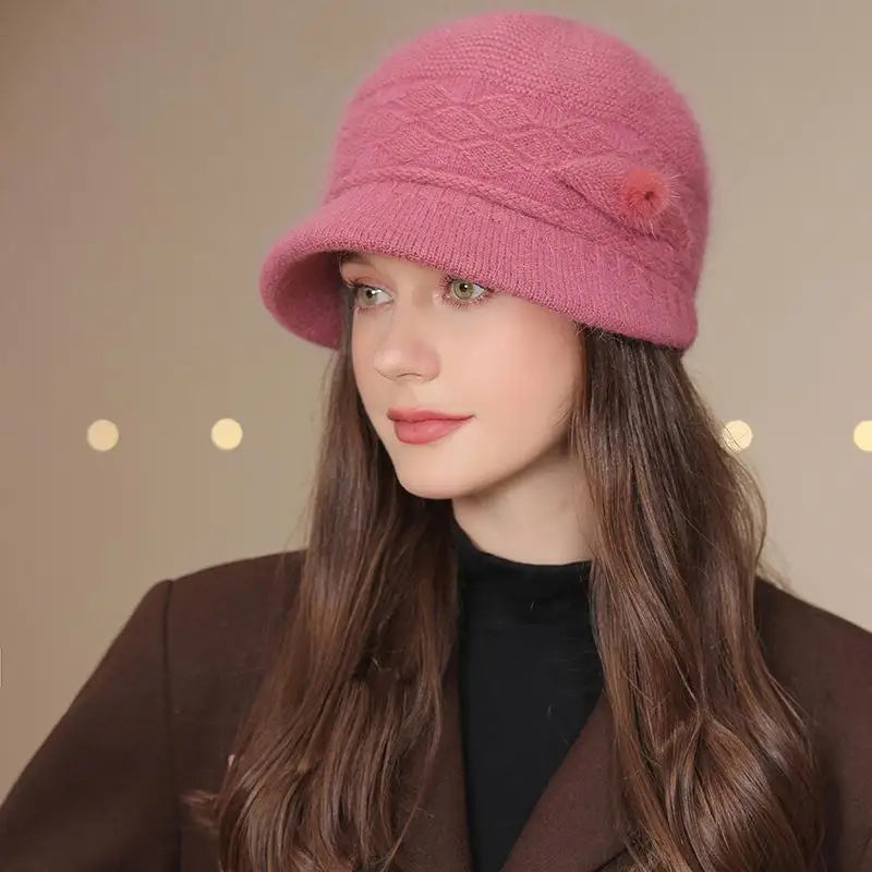Chapeau Cloche Tricoté Chaud pour Femme