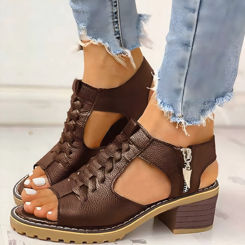 Sandales Élégantes Découpes pour Femmes