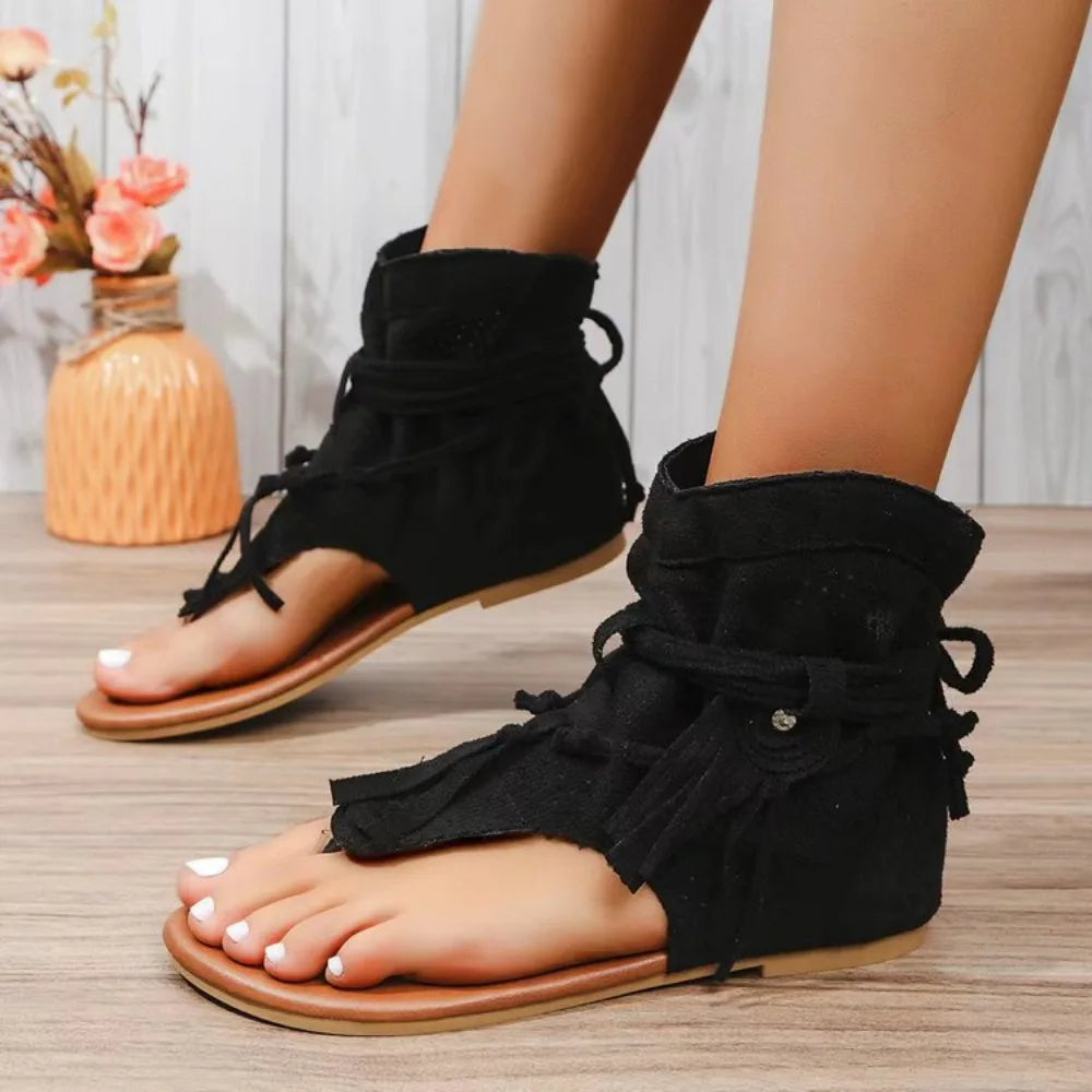 Sandales Bohèmes avec Franges pour Femmes
