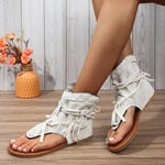 Sandales Bohèmes avec Franges pour Femmes