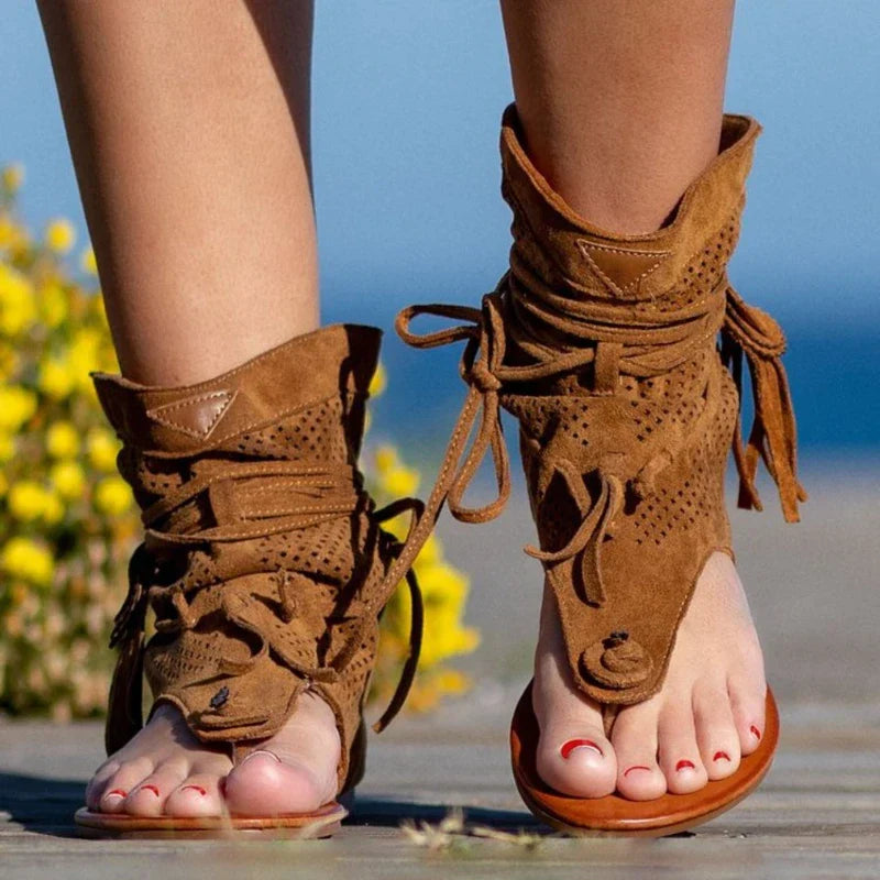 Sandales Bohèmes avec Franges pour Femmes