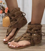 Sandales Bohèmes avec Franges pour Femmes