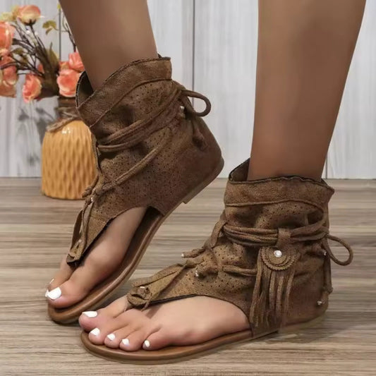 Sandales Bohèmes avec Franges pour Femmes