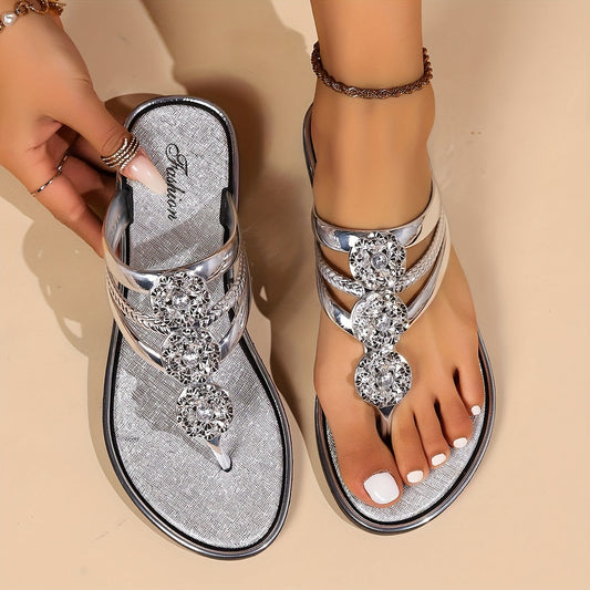 Sandales Élégantes avec Strass pour Femmes