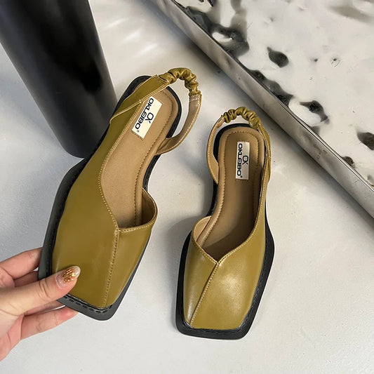 Sandales Slingback à Bout Carré pour Femme