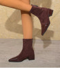 Bottine Pointue à Talon en Daim pour Femme