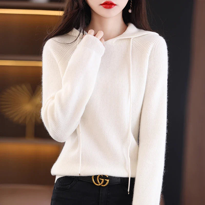 Hoodie en Laine Mérinos Léger pour Femmes