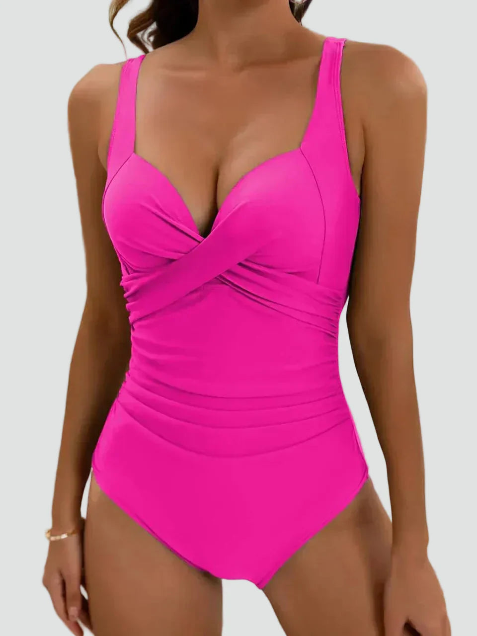Maillot de Bain une Pièce Sculptant avec Fronces pour Femme | Idéal pour l'Été