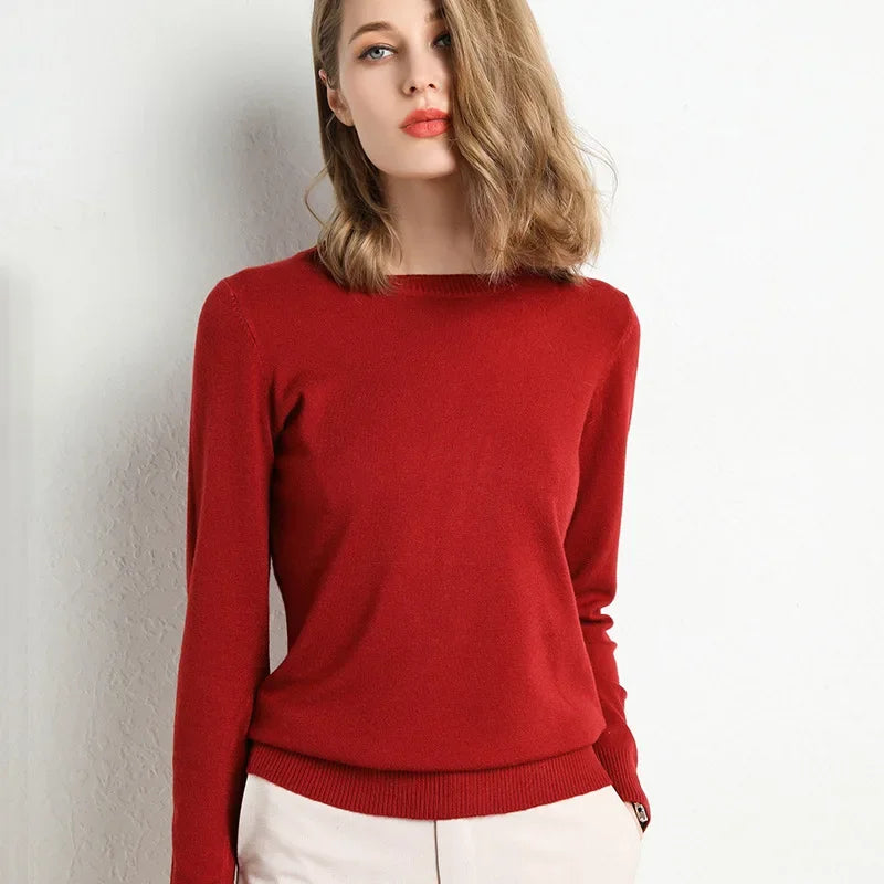Pull Ajusté en Laine pour Femmes