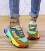 Baskets Colorées à Lacets Arc-en-ciel pour Femmes