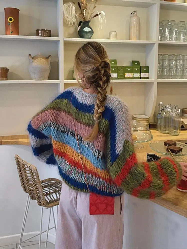 Pull Rayé Multicolore pour Femmes
