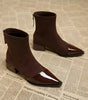 Bottine Pointue à Talon en Daim pour Femme