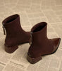 Bottine Pointue à Talon en Daim pour Femme