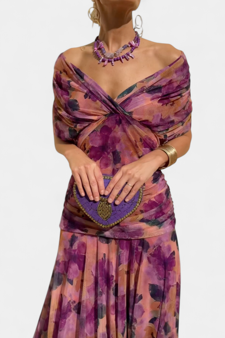 Robe Longue à Imprimé Floral pour Femme