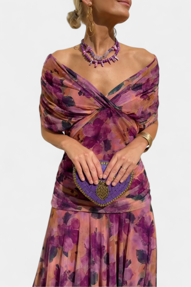 Robe Longue à Imprimé Floral pour Femme