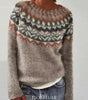 Pull Oversize Jacquard à Col Rond et Manches Longues pour Femme