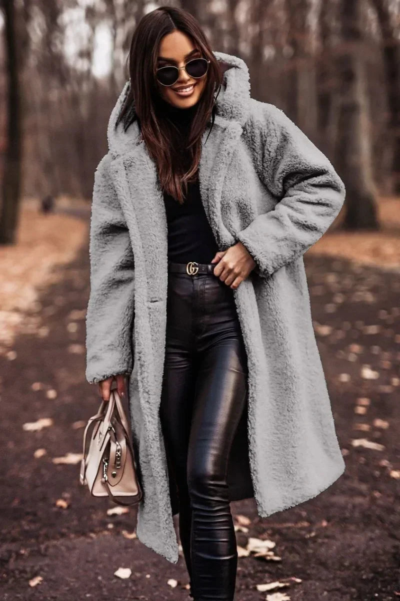 Manteau d'Hiver Long à Capuche pour Femmes