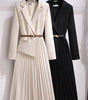 Robe Midi A-Line Plissée pour Femmes