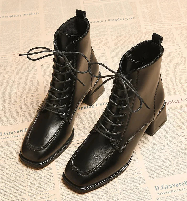 Bottes Cheville à Lacets pour Femmes