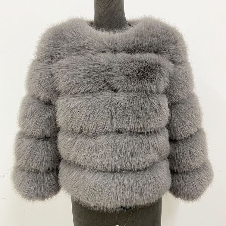 Manteau Imitation Fourrure Élégante pour Femmes