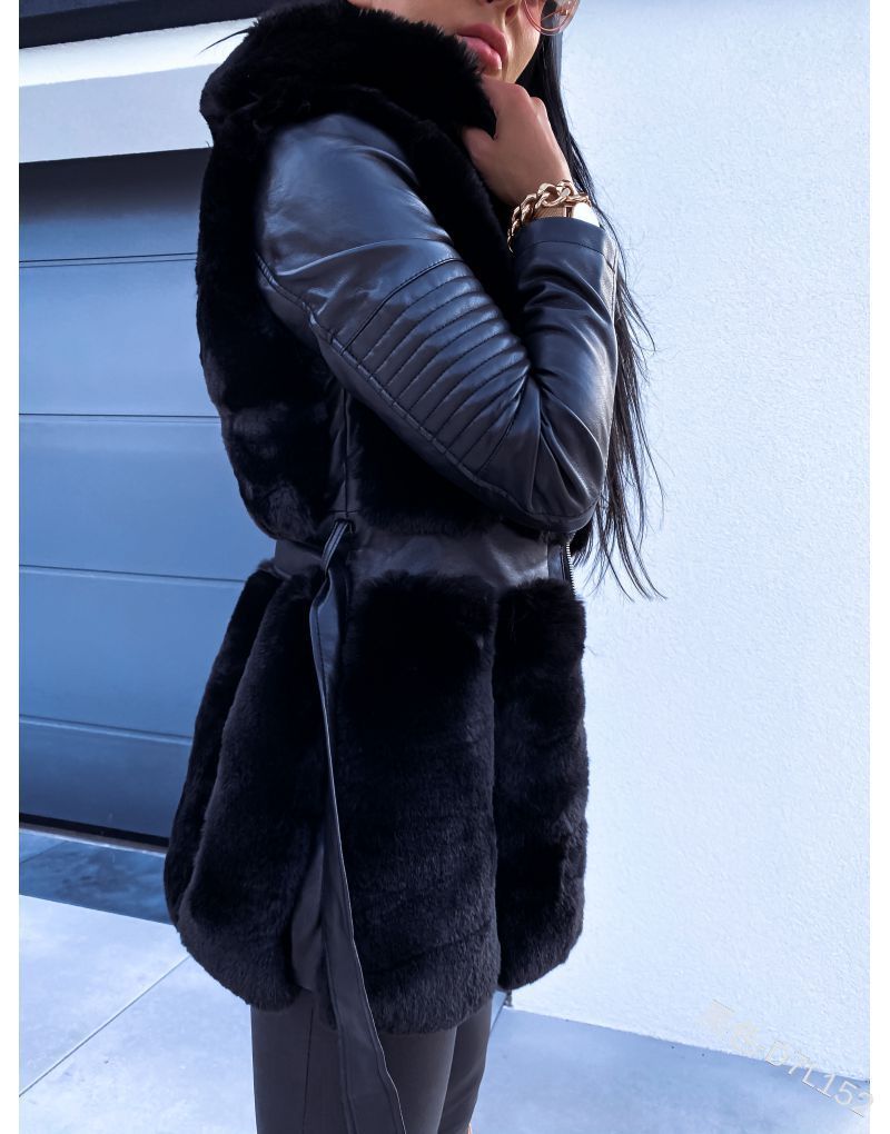 Manteau en Faux Cuir pour Femmes