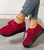 Mocassin Confort à Lacets et Semelle Plateforme en Suédine pour Femme