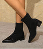 Bottine Pointue à Talon en Daim pour Femme