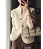 Wool Cardigan with High Collar for Women