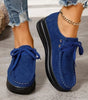 Mocassin Confort à Lacets et Semelle Plateforme en Suédine pour Femme