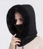 Fitted Hooded Coat with Faux Fur for Women