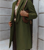 Manteau Long Casual avec Col Revers pour Femmes