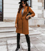 Manteau Long Casual avec Col Revers pour Femmes