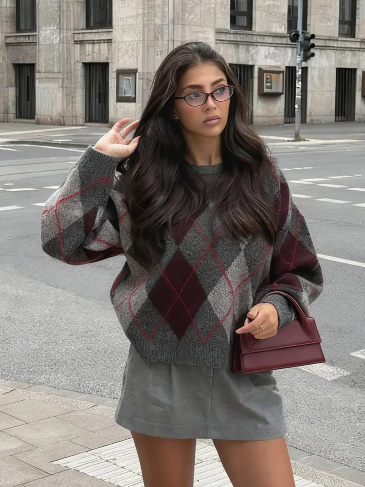 Pull en maille argyle pour Femmes