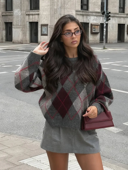 Pull en maille argyle pour Femmes