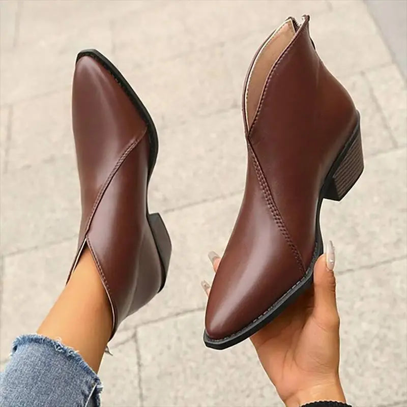 Elegant Pointed Ankle Boots for Women