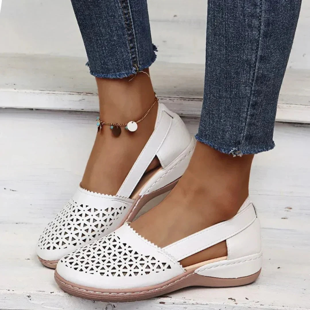 Sandales Slip-On Découpes Géométriques pour Femmes
