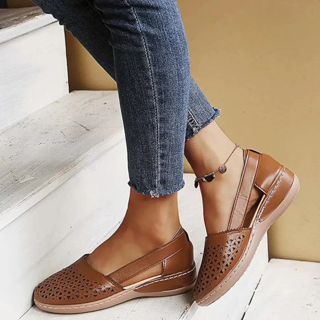 Sandales Slip-On Découpes Géométriques pour Femmes