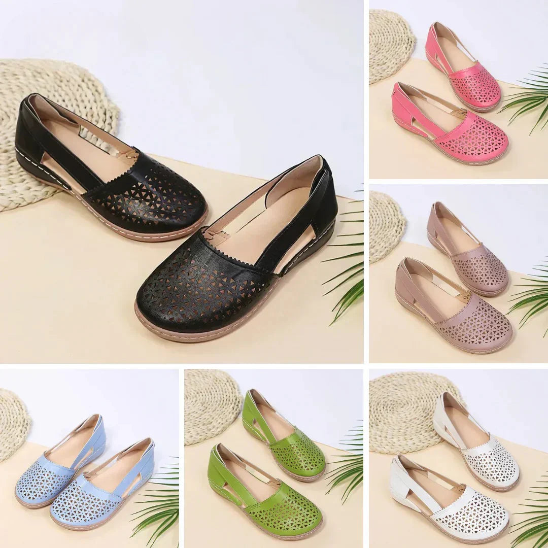 Sandales Slip-On Découpes Géométriques pour Femmes