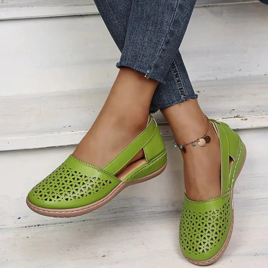 Sandales Slip-On Découpes Géométriques pour Femmes