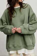 Sweatshirt Col Rond Oversize en Fleece pour Femme