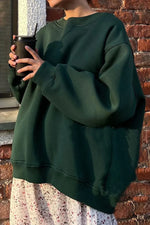 Sweatshirt Col Rond Oversize en Fleece pour Femme